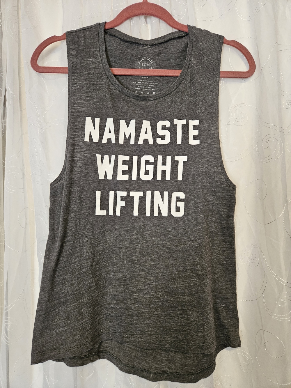 Namaste Weight Lifting Muscle Tank - Charcoal